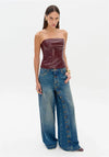Calça Jeans Pantalona Botões LANÇA PERFUME