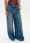 Calça Jeans Pantalona Botões LANÇA PERFUME