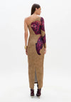Vestido Midi Estampado Ombro Único LANÇA PERFUME