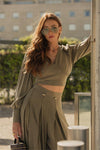 Blusa Crop Cupro SWALLOW