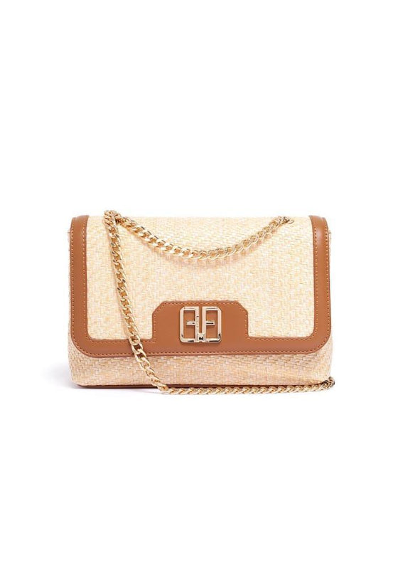 MIDI SHOULDER BAG efeito palha FRACOMINA