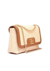 MIDI SHOULDER BAG efeito palha FRACOMINA