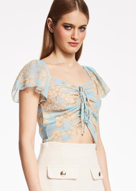 Top Floral Georgette Denny Rose