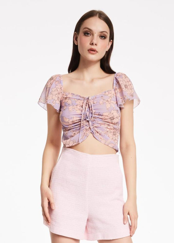 Top Floral Georgette Denny Rose