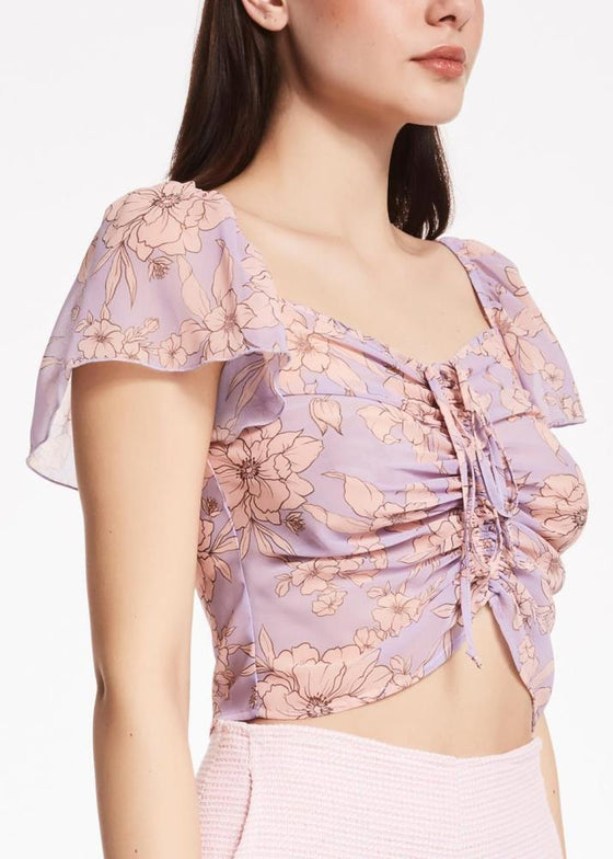 Top Floral Georgette Denny Rose