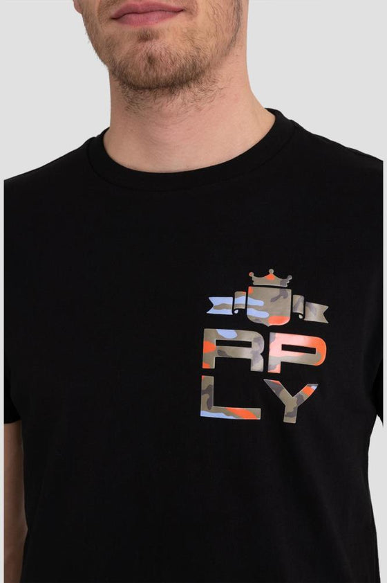 CAMOUFLAGE T-SHIRT WITH ARCHIVE LOGO REPLAY